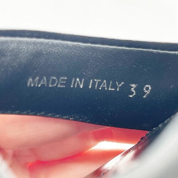 Prada Black Leather Logo Ankle Strap Strappy Sporty Heel Sandal size IT 39 - Picture 14 of 14